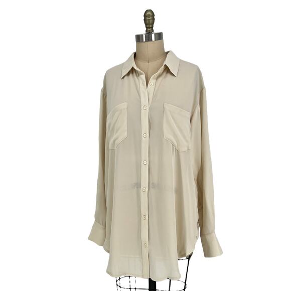 REMI X REVOLVE Michelle Button Up Shirt in Bone size Large - Picture 7 of 15